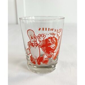 Vintage 1976 Old Bowlers‎ Never Die Funny Cartoon Rocks Glass C.M. Paula Co.